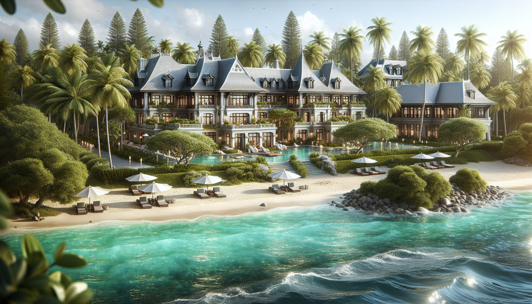 A stunning image of a luxury resort nestled on the beautiful beach showcasing exceptional property management strategies.