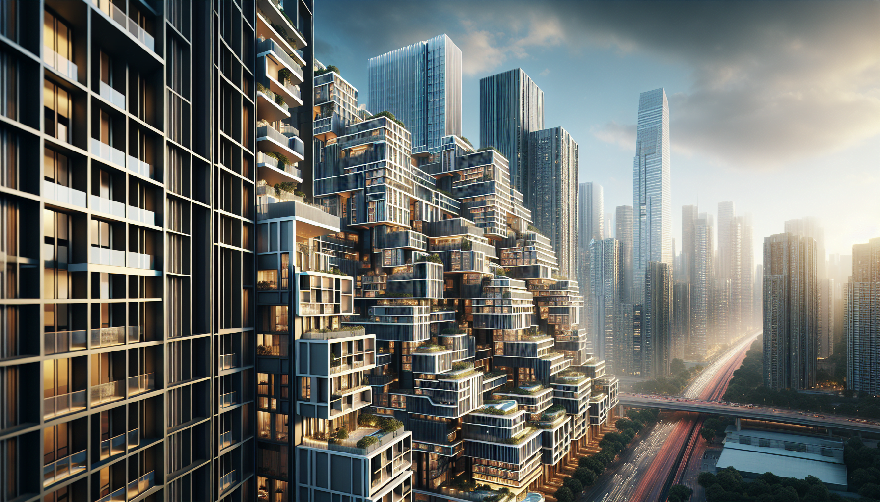 An image of a futuristic skyscraper in a city, showcasing the sleek design and architectural marvel that defines how to use apartment market analysis to track real estate trends.