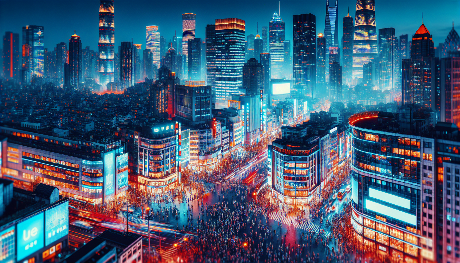 An image of a futuristic city at night.