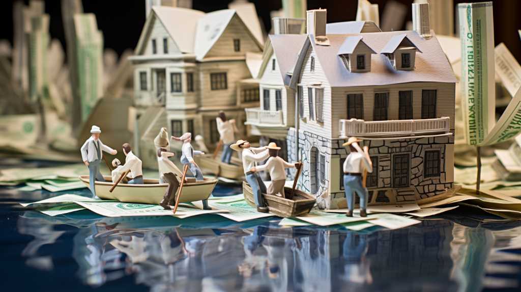 A paper model of a city with people in boats, showcasing the lifespan of commercial real estate market cycles.