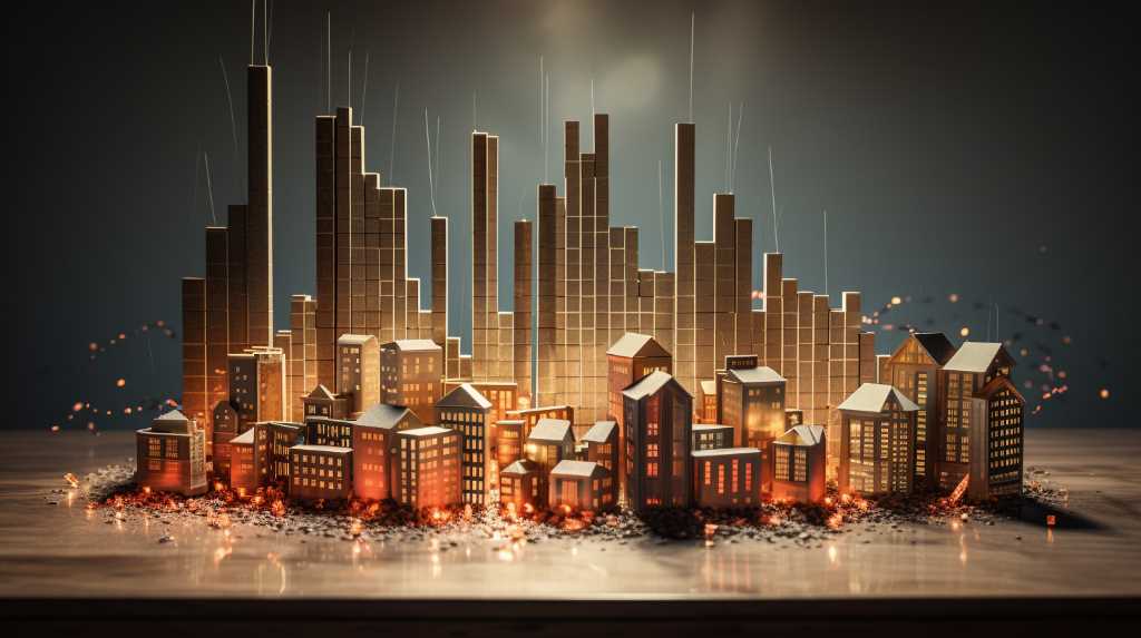 A 3d model of a city on a table showcasing the Commercial Real Estate Market.